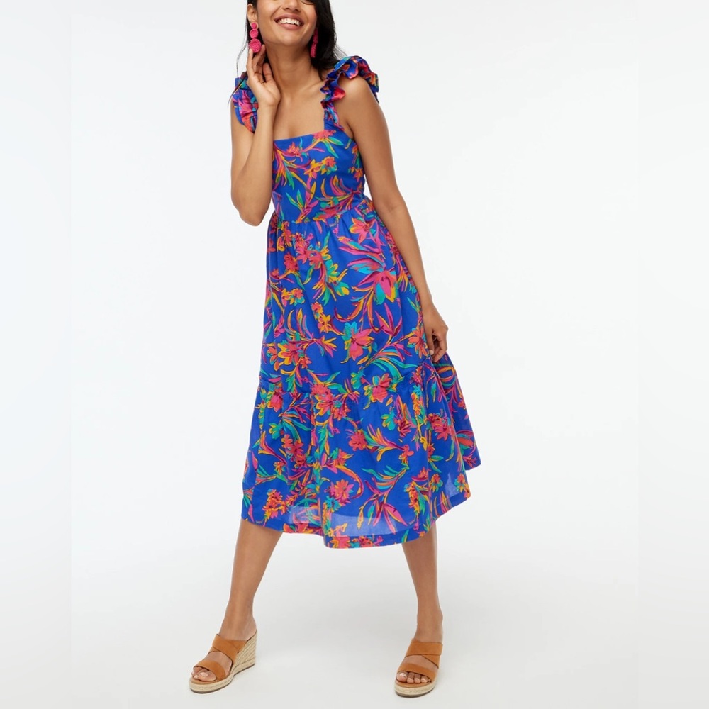 J Crew Women Square Neck Midi Dress